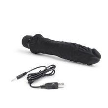 Черный вибратор-реалистик 8  Girthy Realistic Vibrator - 24,5 см. (247321)