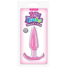 NS Novelties Гладкая розовая анальная пробка Jelly Rancher T-Plug Smooth - 10,9 см. (розовый)