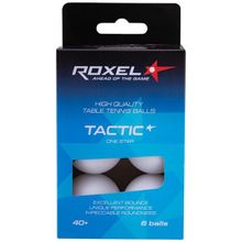 Мяч для настольного тенниса Roxel Tactic 1* белый, 6 шт.