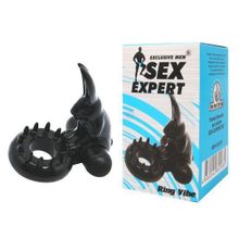 Bior toys Эрекционное виброкольцо Sex Expert черного цвета (черный)