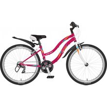 24" NOVATRACK Lady 2016 (21ск, алюм, жестк.вилка, Vbr, Shimano RS35 TZ30 TX35 SG-6SI)(24AH21SV.LADY.VL6, рама 10", фиолетовый, 110378)