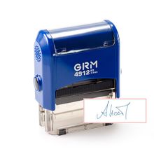 Факсимиле 47х18 мм, на автоматической оснастке GRM 4912 P3, синий корпус