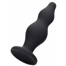 Черная анальная пробка Bubble Butt Plug - 11,6 см. (243889)