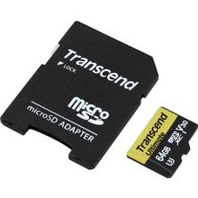 Карта памяти   Transcend   TS64GUSDU3M    microSDXC 64Gb UHS-I U3  +  microSD--SD  Adapter