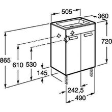 Тумба с раковиной Roca Debba 50, белый, ZRU9302710