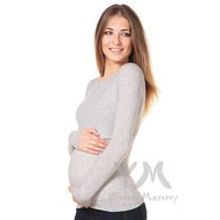 Лонгслив для беременных и кормящих, цвет светло-серый меланж