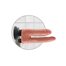 Двойной телесный вибратор со съемной присоской Double Vibrating Double Penetrator - 20,3 см. телесный