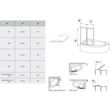 Шторка для ванной Ravak VSK2 Rosa L (76LB0100Z1) (170 см) стекло прозрачное