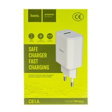 Сетевое зарядное устройство c USB HOCO C61A,2.1A белое