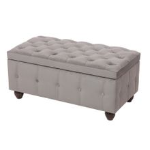 Пуф Брага-3Т в ткани велюр серый