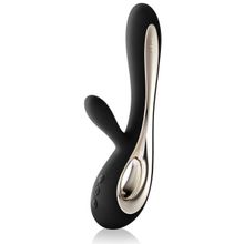 Lelo Черный вибратор с клиторальным отростком Soraya Black - 22 см. (черный)