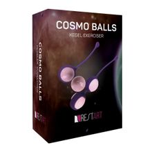 Фиолетовые вагинальные шарики Cosmo Balls с парой сменных шаров Фиолетовый