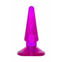 Toyfa Basic Фиолетовая анальная пробка BUTT PLUG - 9,5 см. (фиолетовый)