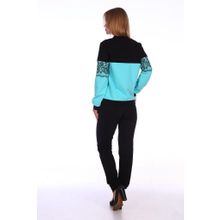 Костюм женский кофта+брюки - Belle | черный с голубым