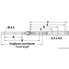 Osculati SS slide 203 mm, 38.272.12