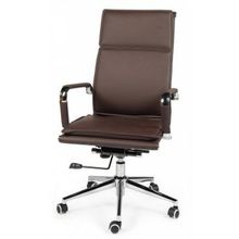 Кресло офисное Харман (black) хром коричневый экокожа