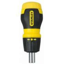 Stanley укороченная "Stanley® Multibit Ratchet Stubby" с храповым механизмом в комплекте с 6-тью вставками 0-66-358