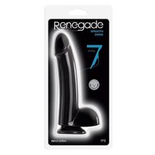 NS Novelties Чёрный гладкий фаллоимитатор Renegade 7 Smooth Dong - 19,8 см.