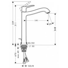 Смеситель Hansgrohe Metris Classic 31078000 для раковины