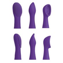 Фиолетовый вибростимулятор Focus Sonic Vibrator с 3 насадками Фиолетовый