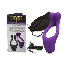 Doc Johnson Фиолетовый вибромассажер для пар TRYST Multi Erogenous Zone Massager (фиолетовый)