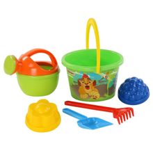 Набор Disney «Хранитель Лев» №6: ведро среднее с наклейкой, лопатка, грабельки, 2 формочки, лейка малая №4