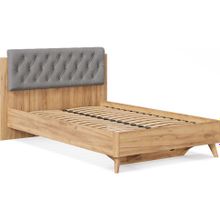 Алмаз. Любимый дом Марта-2 Кровать 1200 (с КО и мягкой накладкой, каретная стежка Capri 24) (Дуб Золотой Серый)