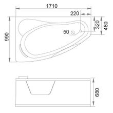 Акриловая ванна Gemy G9046 II O L