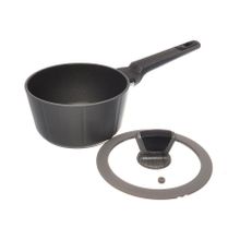 ПМ: Грандлюкс 46431 Ковш со стеклянной крышкой Repast Pumpkin диаметр 16 см, высота 7,5 см 1,4 л (индукция)