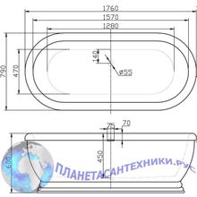 Ванна акриловая отдельностоящая BELBAGNO  BB03