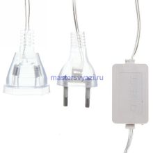 Занавес для улицы "Мерцание" 2*3,0 м 480 ламп LED, прозрач.пров, Белый (возможность соединения)