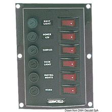 Osculati Vertical control panel w. 6 switches, 14.103.31