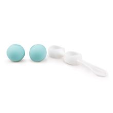Easy toys Бело-голубые вагинальные шарики Jiggle Balls (белый с голубым)