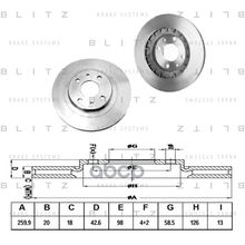 Диск Тормозной | Перед | Blitz арт. BS0249