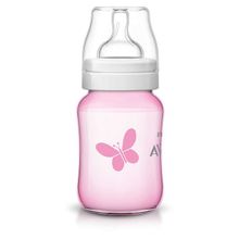 Бутылочка Avent Classic+"Бабочка"роз., PP, 260 мл, сил. соска, медл. поток, 0+, 1 шт., арт. 80035