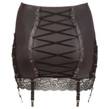 Облегающая юбка-пояс с пажами для чулок 4X Черный