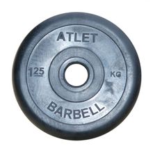 Черный диск MB Barbell Atlet 1,25 кг, 26 мм.