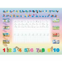 Интехпроект регулируемой  Парта и стульчик эвкалипт-оранжевый Буквы-Цифры