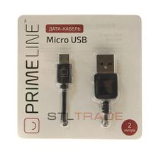 USB-кабель Prime Line для microUSB, 2м черный