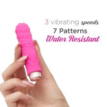Ярко-розовая рельефная вибропуля Je Taime Silky Touch Vibrator - 9,4 см. (ярко-розовый)