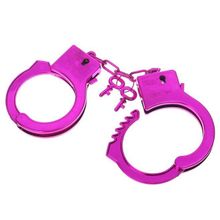 Ярко-розовые пластиковые наручники  Блеск  ярко-розовый
