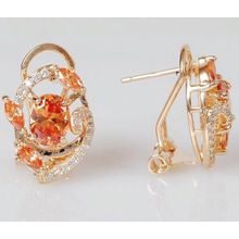 Серьги с фианитом шампань "Флоренция"