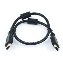 Кабель HDMI 19M-19M V1.4, 0.5 м, чёрный, 2 фильтра, позол. разъемы, Premier (5-813)