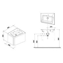 Тумба с раковиной Ravak SD 10° 55 темный орех R