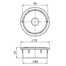 Заглушка внутренняя универсальная, d=73 мм, черная