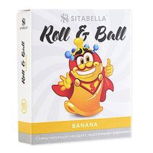 Стимулирующий презерватив-насадка Roll   Ball Banana (желтый)