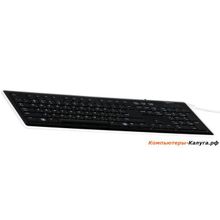 Клавиатура Gembird KB-6050UW-RU, USB, черная белая рамка, ультратонкая с ножничным механизмом