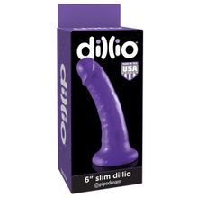 Pipedream Фиолетовый фаллоимитатор 6  Slim Dillio - 17 см. (фиолетовый)