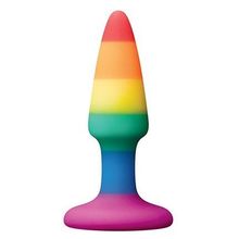 Разноцветная анальная втулка RAINBOW ANAL PLUG MINI - 9 см. (225738)