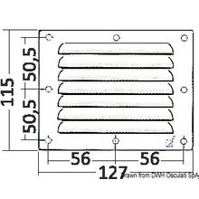 Osculati Louvred vent polished SS 115x127 mm, 53.021.01